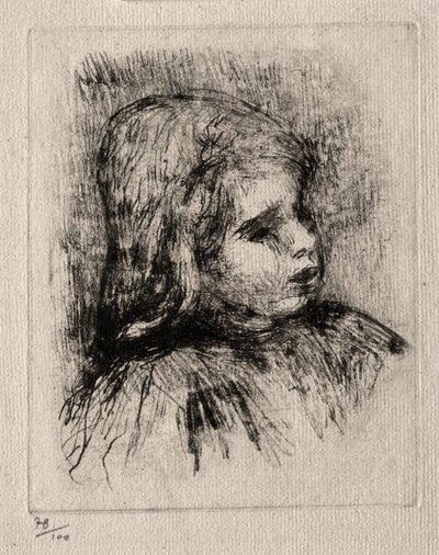 Claude Renoir, de trois-quarts à droite, 1908 - Pierre Auguste Renoir