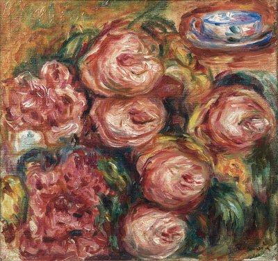Composition avec des roses et une tasse de thé - Pierre Auguste Renoir