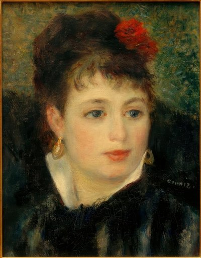 Femme avec une rose - Pierre Auguste Renoir