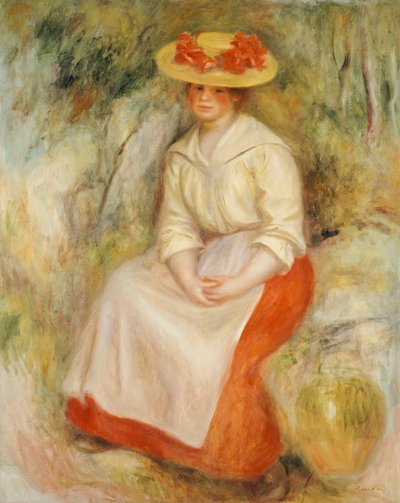 Gabrielle avec un chapeau de paille, 1900 - Pierre Auguste Renoir