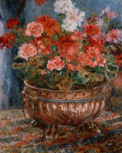 Géraniums dans une Bassine en Cuivre - Pierre Auguste Renoir