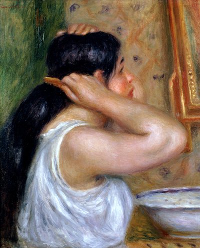 Fille se peignant les cheveux, 1907-8 - Pierre Auguste Renoir