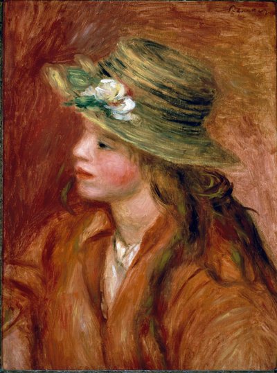 Fille au chapeau de paille - Pierre Auguste Renoir