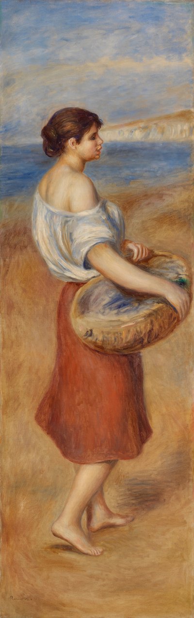 Fille avec panier de poissons - Pierre Auguste Renoir