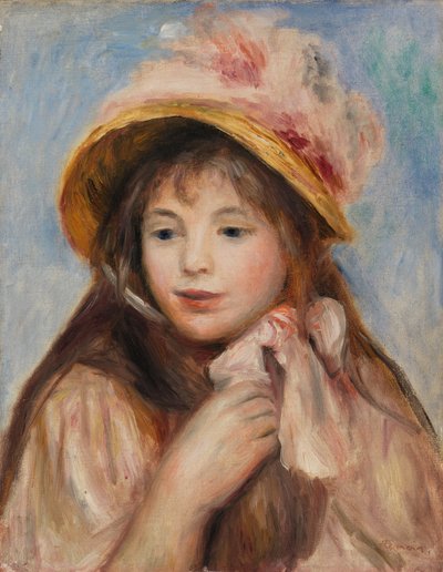 Jeune fille au chapeau rose - Pierre Auguste Renoir
