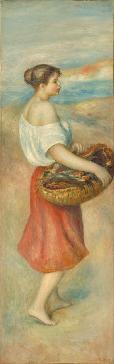 Fille avec un panier de poissons - Pierre Auguste Renoir