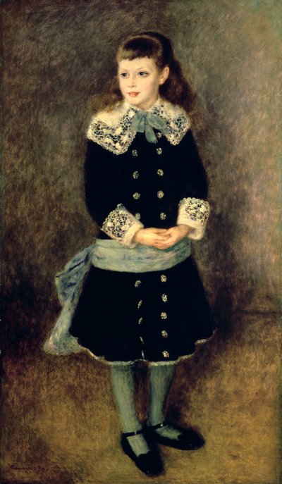 Fille avec une écharpe bleue, fin 19e-début 20e siècle - Pierre Auguste Renoir