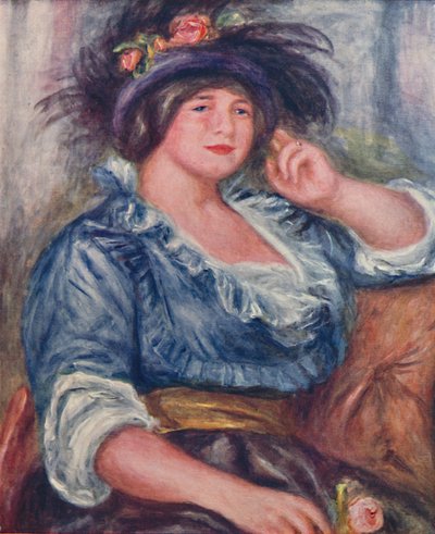 Fille avec une rose - Pierre Auguste Renoir