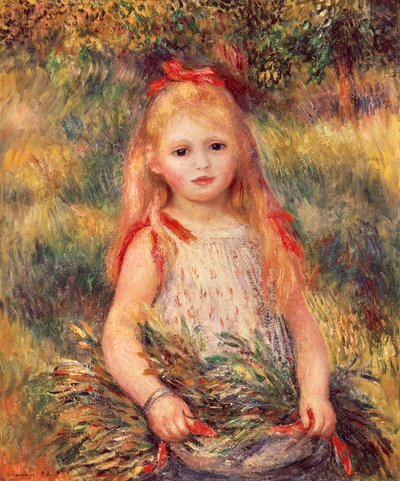 Fille avec une gerbe de blé par Pierre-Auguste Renoir - Pierre Auguste Renoir