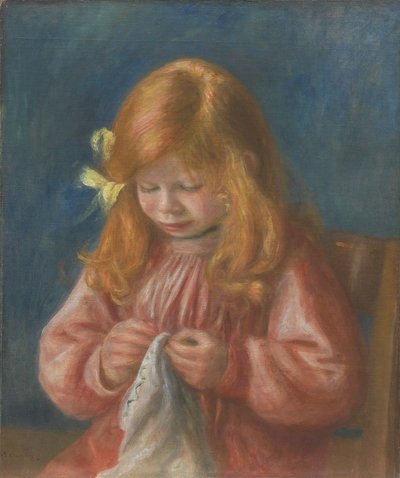 Jean Renoir cousant - Pierre Auguste Renoir