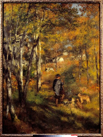 Jules Lecoeur et ses chiens dans la forêt de Fontainebleau. Peinture de Pierre Auguste Renoir (1841-1919) - Pierre Auguste Renoir
