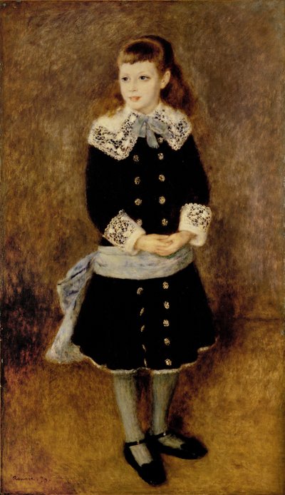 La fillette a la ceinture bleue … (oil on canvas) - Pierre Auguste Renoir
