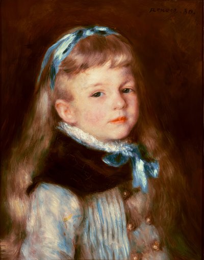 Mademoiselle Grimprel au ruban bleu - Pierre Auguste Renoir