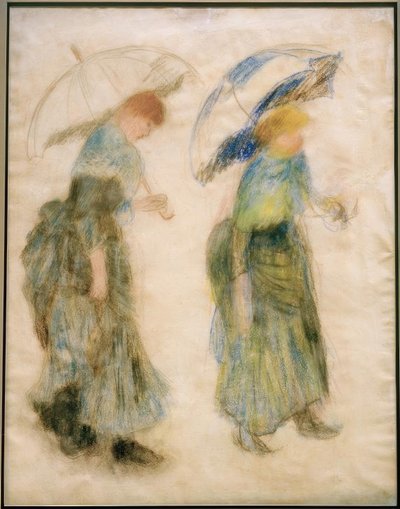 Fille avec parapluie - Pierre Auguste Renoir