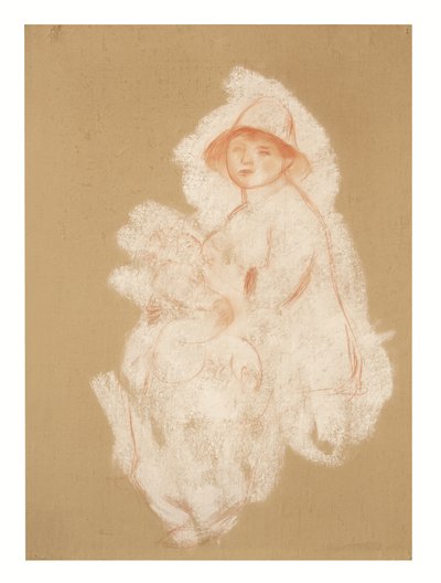 Mère et enfant (maternité) (sanguine et craie blanche sur papier posé sur toile) - Pierre Auguste Renoir