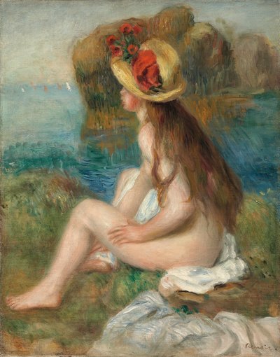 Nu avec un chapeau de paille au bord de la mer, 1892 - Pierre Auguste Renoir