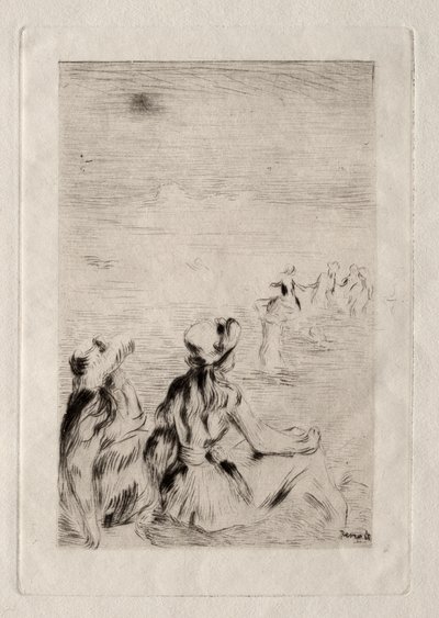 Sur la plage à Berneval - Pierre Auguste Renoir