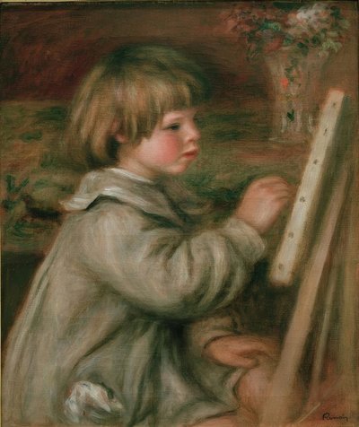 Portrait de Claude Renoir peignant - Pierre Auguste Renoir