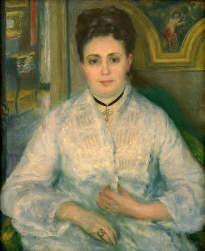 Portrait de Madame Victor Choquet en blanc - Pierre Auguste Renoir