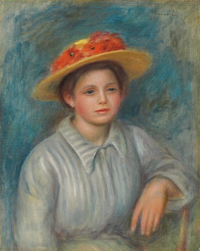 Portrait de femme au chapeau fleuri, vers 1890 - Pierre Auguste Renoir