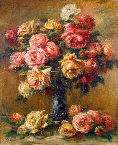 Roses dans un vase, c1910 - Pierre Auguste Renoir