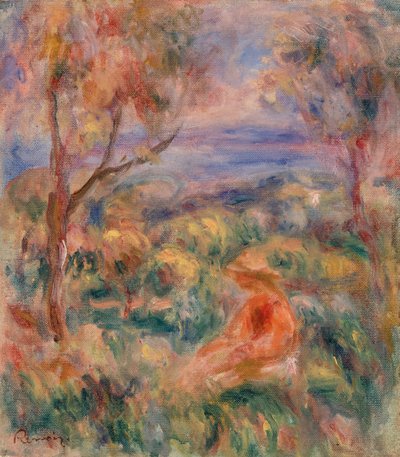 Femme assise au bord de la mer - Pierre Auguste Renoir
