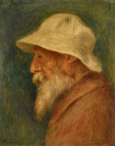 Autoportrait avec chapeau blanc - Pierre Auguste Renoir