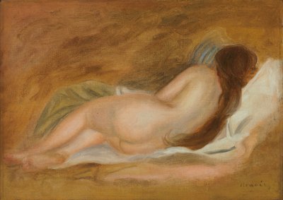 Nu couché, vu de dos, sur fond ocre, vers 1885 - Pierre Auguste Renoir
