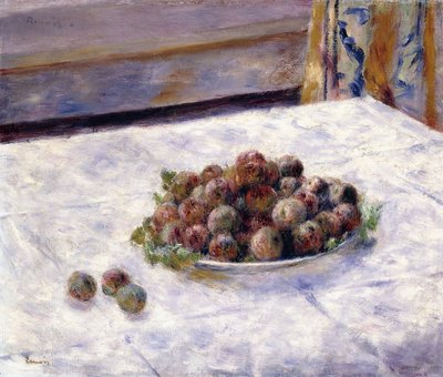 Nature morte, prunes sur une assiette, vers 1884 - Pierre Auguste Renoir