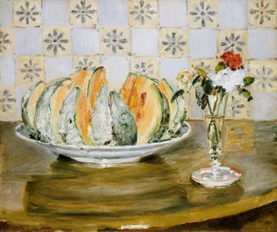 Nature morte avec un melon et un vase de fleurs, vers 1872 - Pierre Auguste Renoir