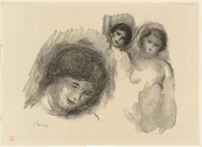 Pierre avec trois croquis - Pierre Auguste Renoir