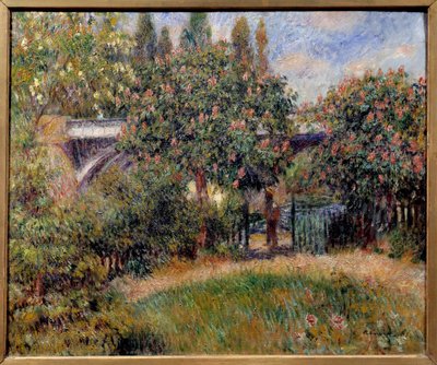 Le pont ferroviaire à Chatou ou les marronniers roses - Pierre Auguste Renoir
