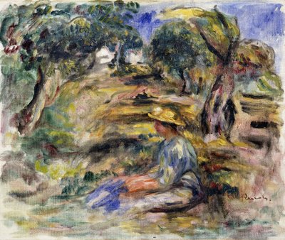 Femme en bleu assise - Pierre Auguste Renoir