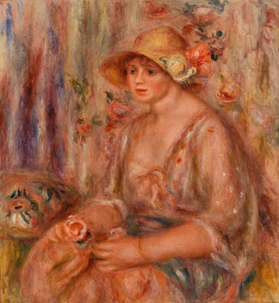 Femme en robe de mousseline - Pierre Auguste Renoir
