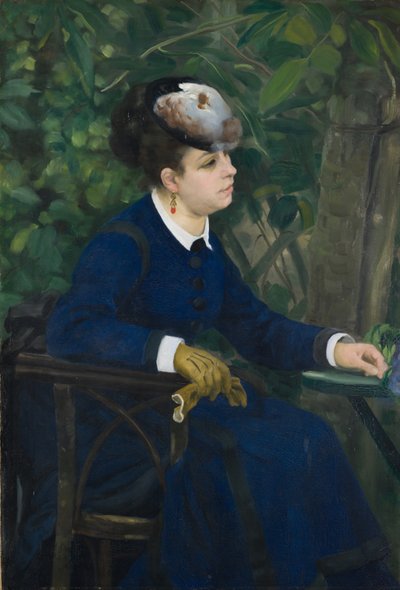 Femme dans un jardin Femme avec un chapeau de mouette - Pierre Auguste Renoir