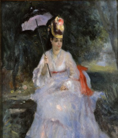 Femme avec un parasol assise dans un jardin, 1872 - Pierre Auguste Renoir