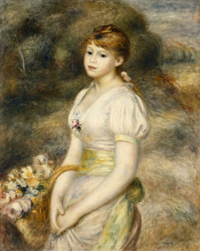 Jeune Fille Portant une Corbeille de Fleurs, 1888 - Pierre Auguste Renoir