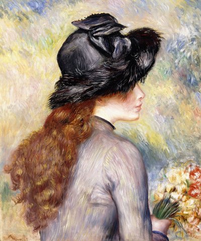 Jeune fille tenant un bouquet de tulipes, vers 1878 - Pierre Auguste Renoir