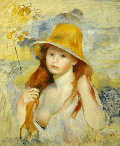 Jeune fille avec un chapeau de paille - Pierre Auguste Renoir