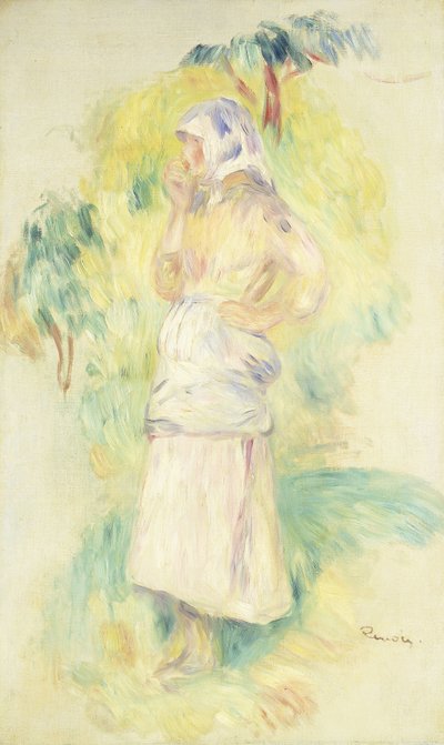 Jeune Paysanne Mangeant une Pomme - Pierre Auguste Renoir