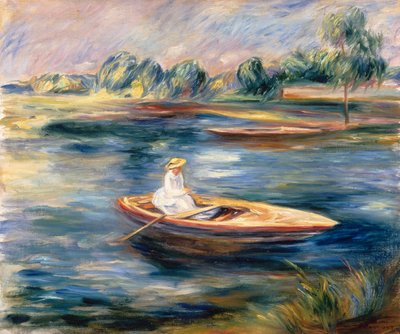 Jeune femme assise dans une barque - Pierre Auguste Renoir