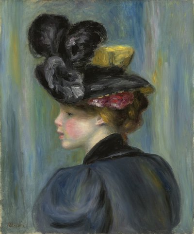 Jeune Femme au Chapeau Noir, 1895 - Pierre Auguste Renoir