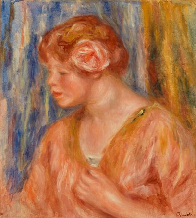 Jeune fille à la rose - Pierre Auguste Renoir