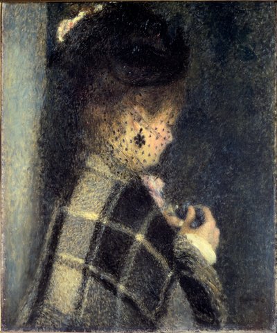 Jeune femme avec un petit voile, vers 1870 - Pierre Auguste Renoir