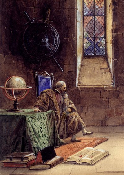 Galilée. Représentation de Galilée dans la pièce « Galilée » de François Ponsard (1814-1867) à la Comédie-Française en 1867. L