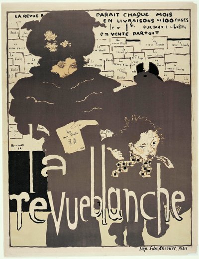 Affiche de presse pour "La Revue blanche". Portrait de Misia Sert. Illustration de Pierre Bonnard - Pierre Bonnard