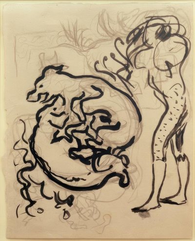 Chiens jouant et une figure - Pierre Bonnard