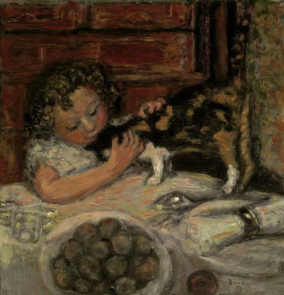 Petite fille avec chat - Pierre Bonnard