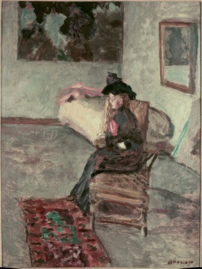 La femme à la rose ou Femme dans un intérieur - Pierre Bonnard