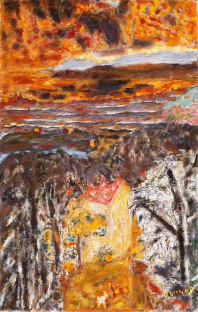 Paysage, la maison rose, coucher de soleil, c.1934 - Pierre Bonnard
